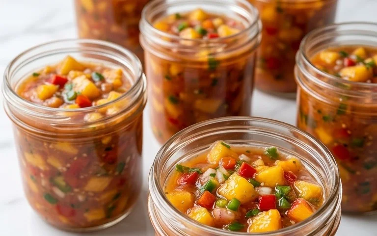 Sweet & Spicy Peach Salsa Canning Recipe