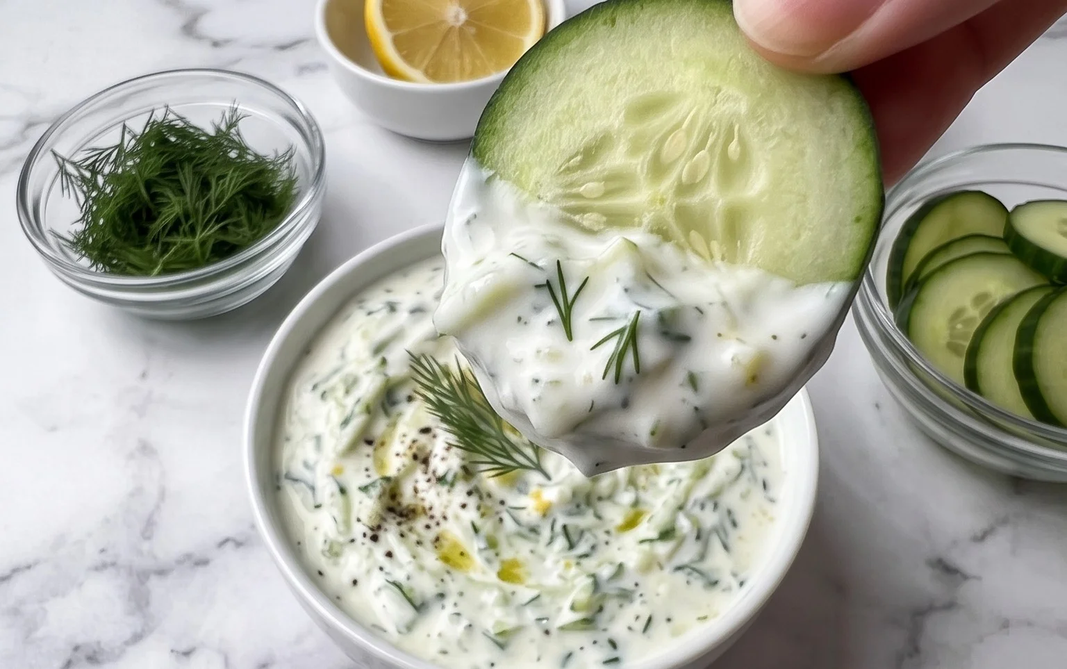 Cucumber Dip with Sour Cream and Dill