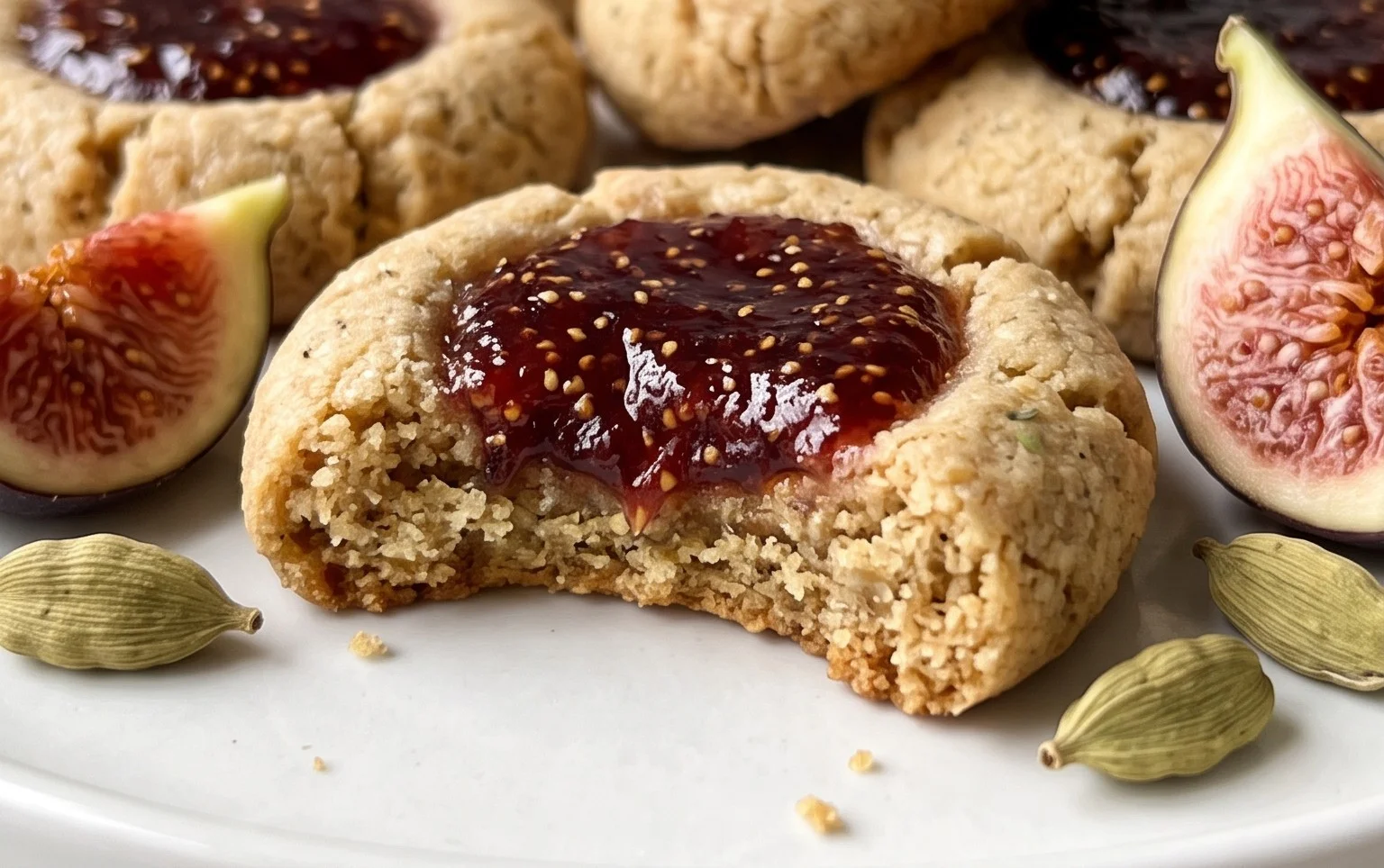 Cardamom Fig Thumbprint Cookies
