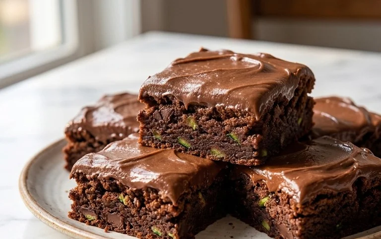 Zucchini Brownies with 1 minute Frosting!