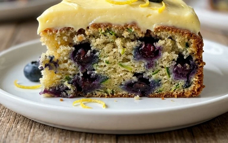 Blueberry Zucchini Cake with Lemon Buttercream