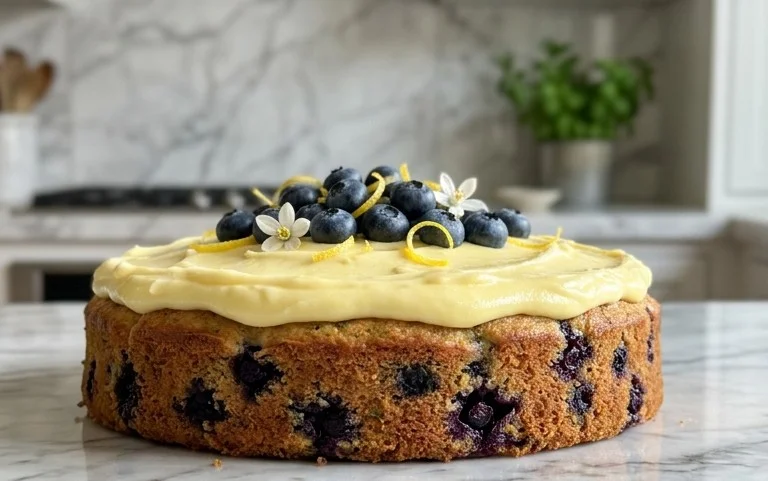 Blueberry Zucchini Cake with Lemon Buttercream