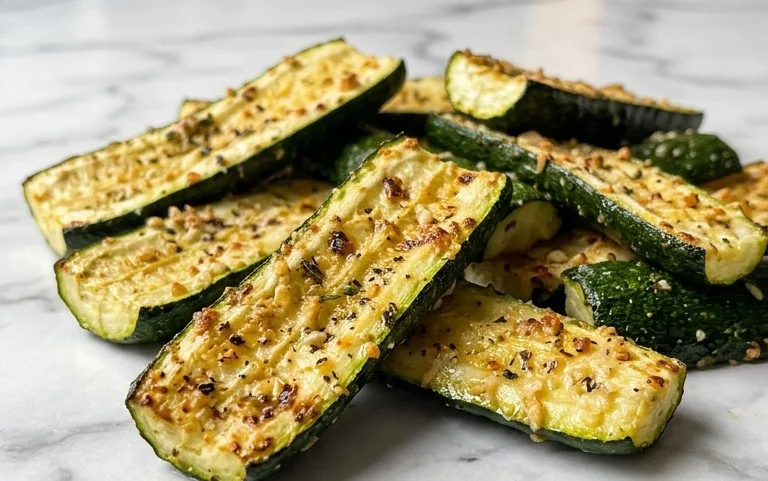 Irresistibly Crunchy Garlic Parmesan Roasted Zucchini