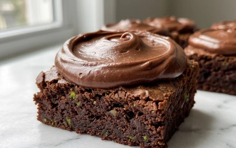 Zucchini Brownies with 1 minute Frosting!