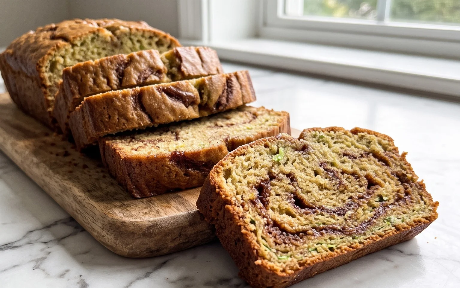 Moist and Delicious Cinnamon Swirl Zucchini Bread