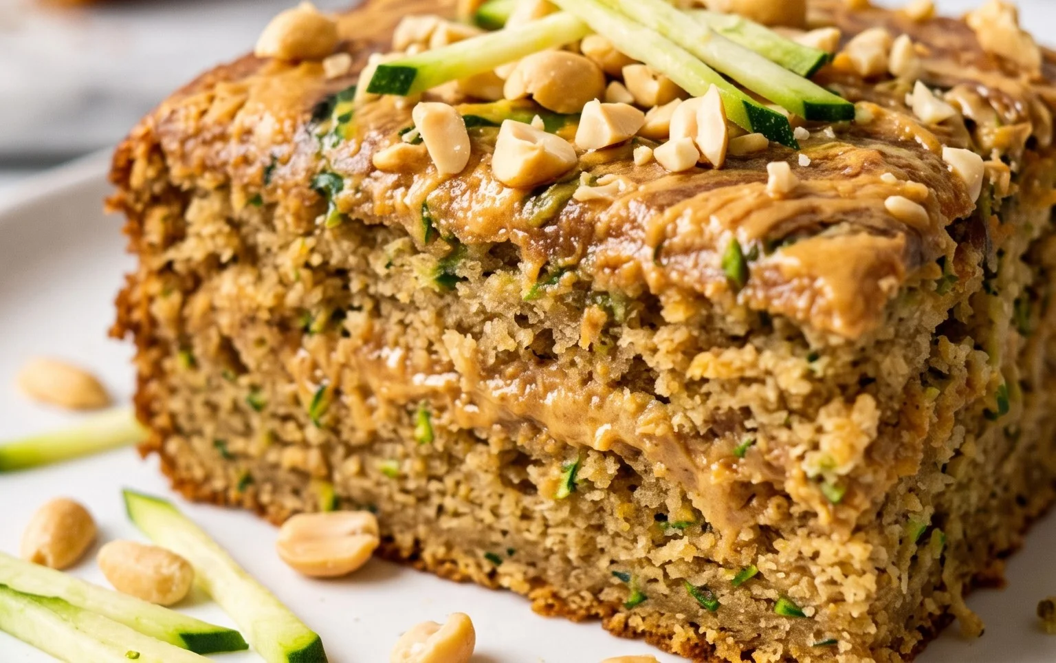 Moist Peanut Butter Zucchini Cake Recipe